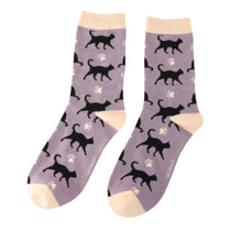 Miss Sparrow SKS473 Cat And Paw Prints Bamboo Socks (2 Colours)