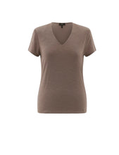 Marble 6539 Plain V-Neck Stretchy Short Sleeved Double Layer Top (5 Colours)