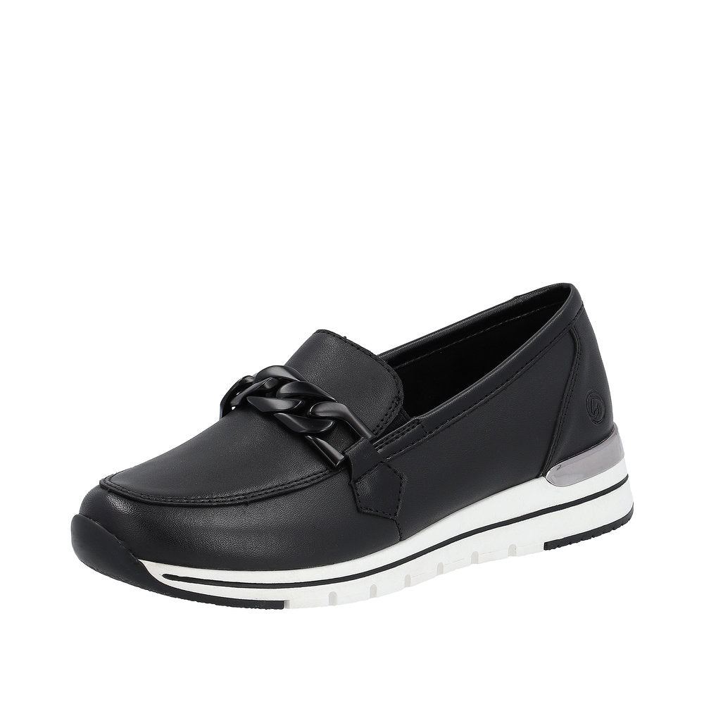 Remonte R6711-00 Black Leather Chain Detail Loafers – Missy Online ...