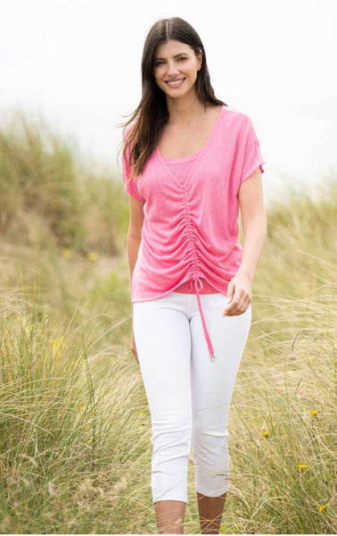 Marble 6944 Pink Fine Knit Two Piece Top