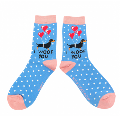 Miss Sparrow SKS280 I Woof You Bamboo Socks (2 Colours)