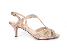 Lunar FLR524 Francie Rose Gold Gemstone Wide Fit Sandals