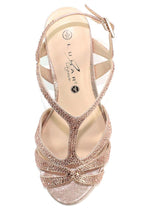 Lunar FLR524 Francie Rose Gold Gemstone Wide Fit Sandals