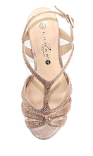 Lunar FLR524 Francie Rose Gold Gemstone Wide Fit Sandals