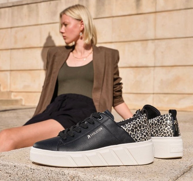 skat lave mad Ret Rieker R-Evolution W0502-00 Rock Black And Leopard Print Trainers – Missy  Online: Shoes, Fashion & Accessories Based in Leeds